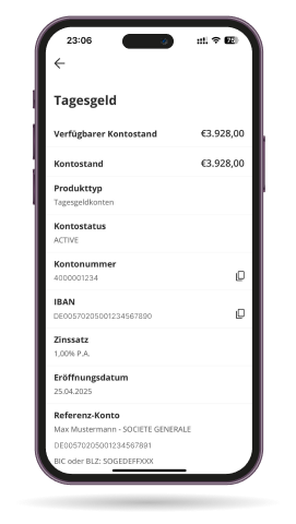 Smartphone Screenshot - Tagesgeld