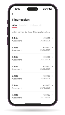 Smartphone Screenshot - Tilgungsplan