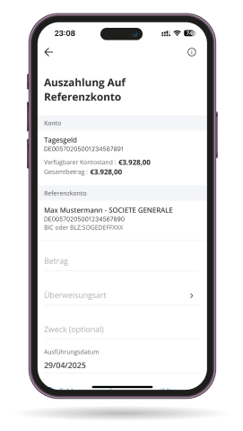 Smartphone Screenshot - Auszahlung